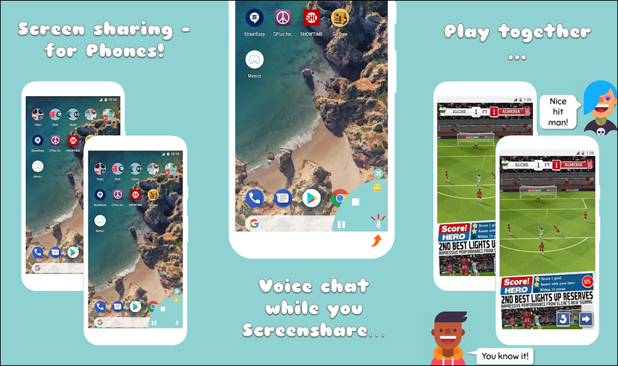 مشاركة شاشة اللعب Mimicr