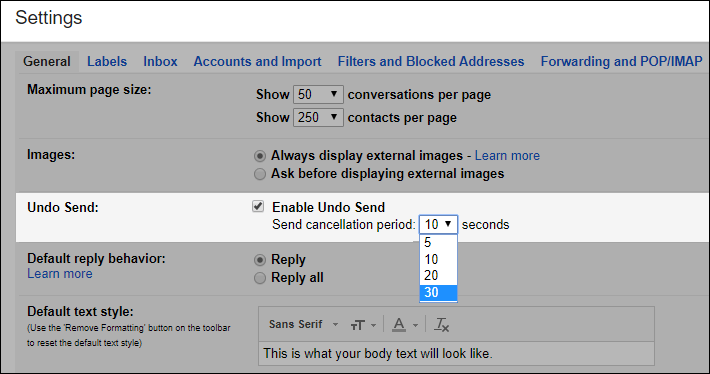 اعدادات جيميل Gmail