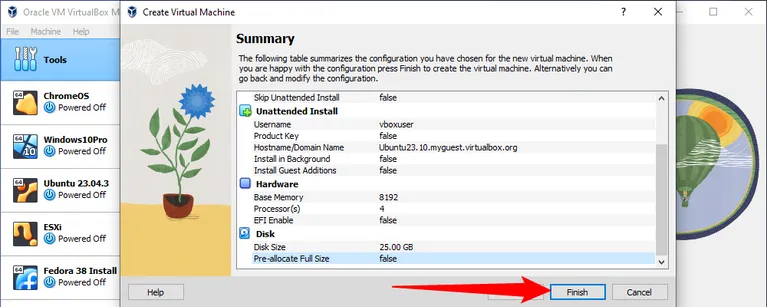 انشاء جهاز على Virtual Box