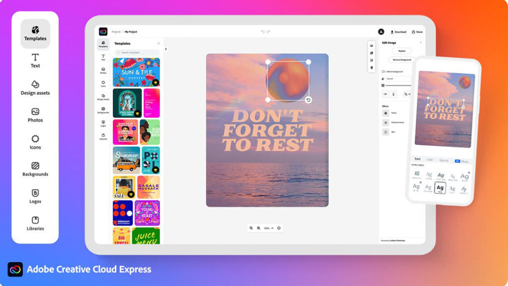 Adobe Express for ipad iOS