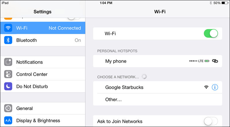 استخدام ميزة Instant Hotspot على الايباد