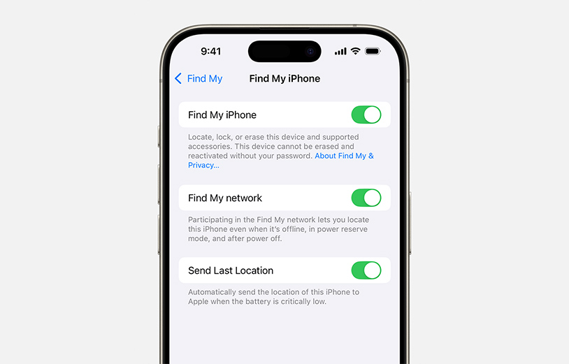 تعطيل خاصية Find My iPhone