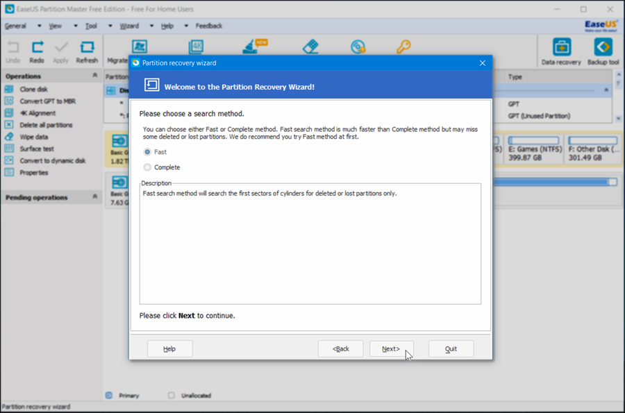 استرجاع البارتيشنات المحذوفة