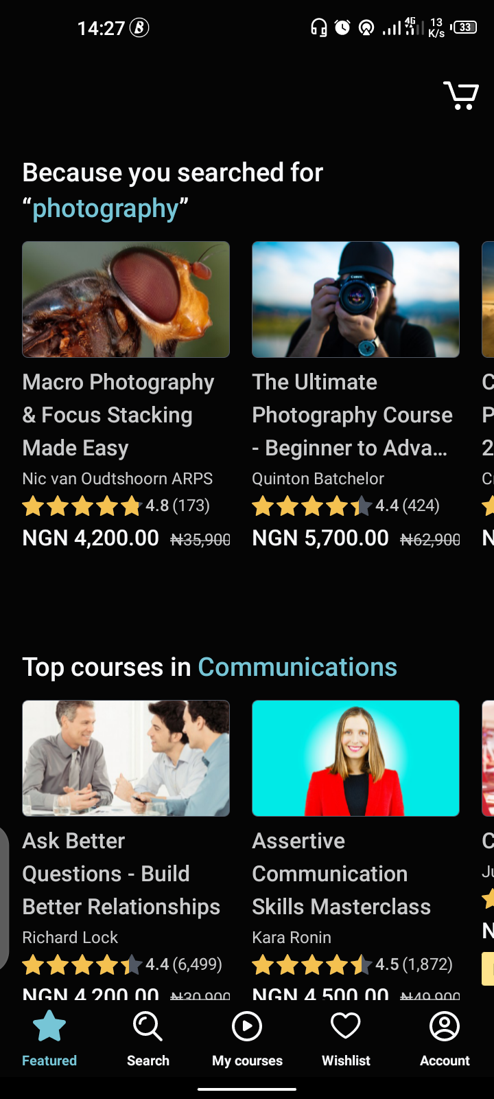 تطبيق Udemy كورسات التصوير