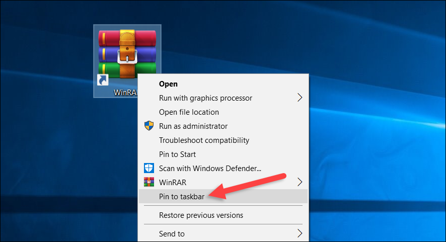 تثبيت البرامج على شريط المهام