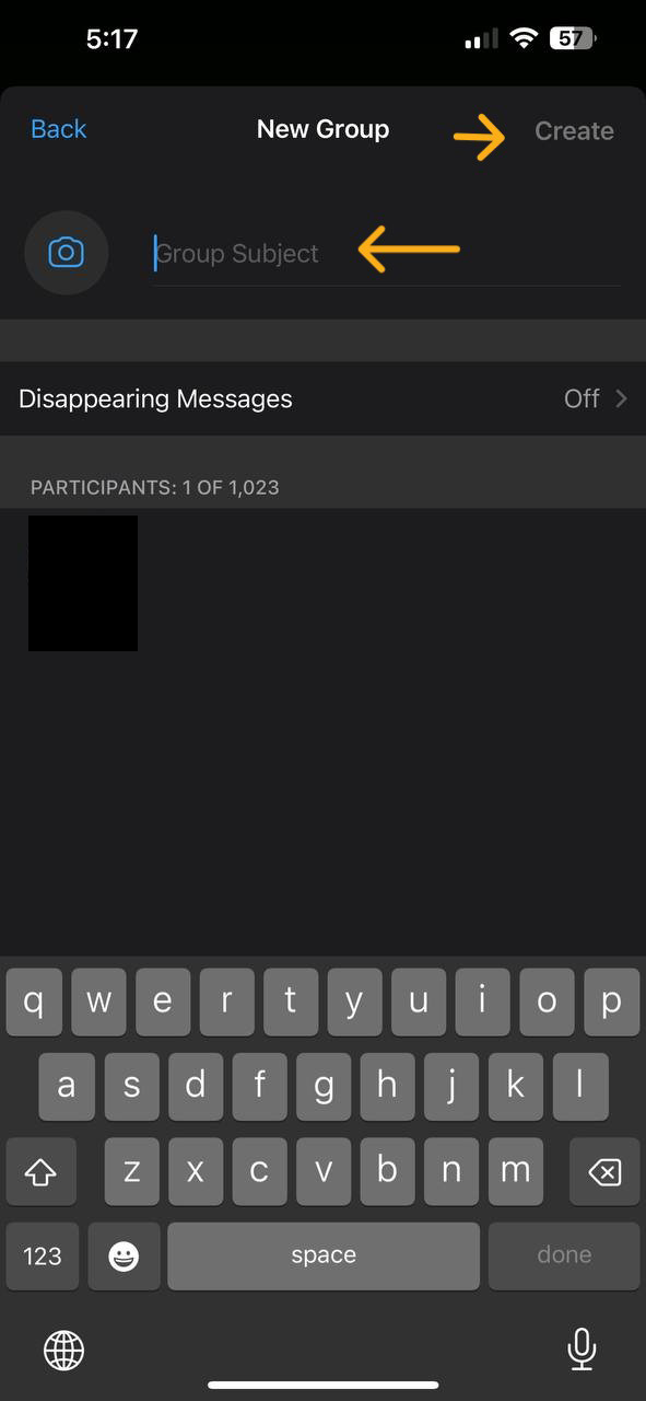 انشاء مجموعة واتساب