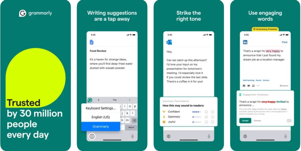 Grammarly: AI Writing Keyboard لوحة مفاتيح احترافية للايفون