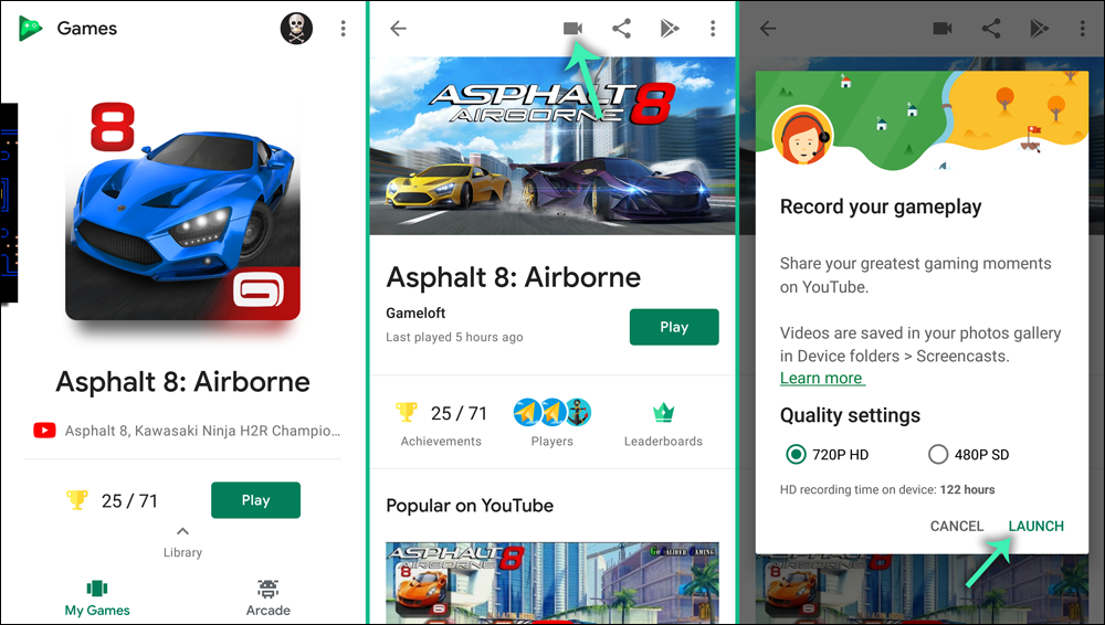 تسجيل شاشة الاندرويد فيديو