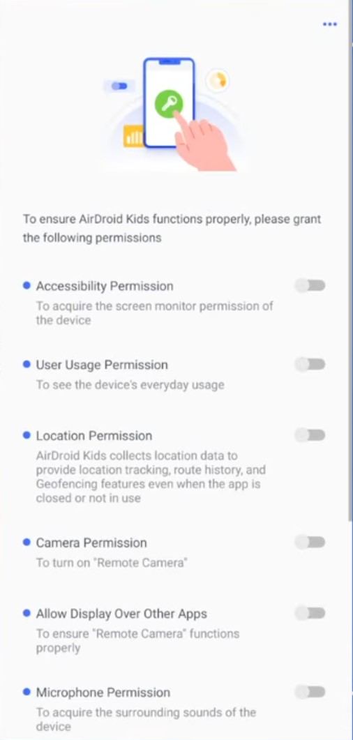 AirDroid kids control app