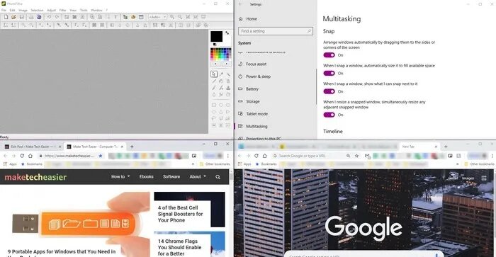 شرح طريقة تقسيم الشاشة الى 4 أقسام