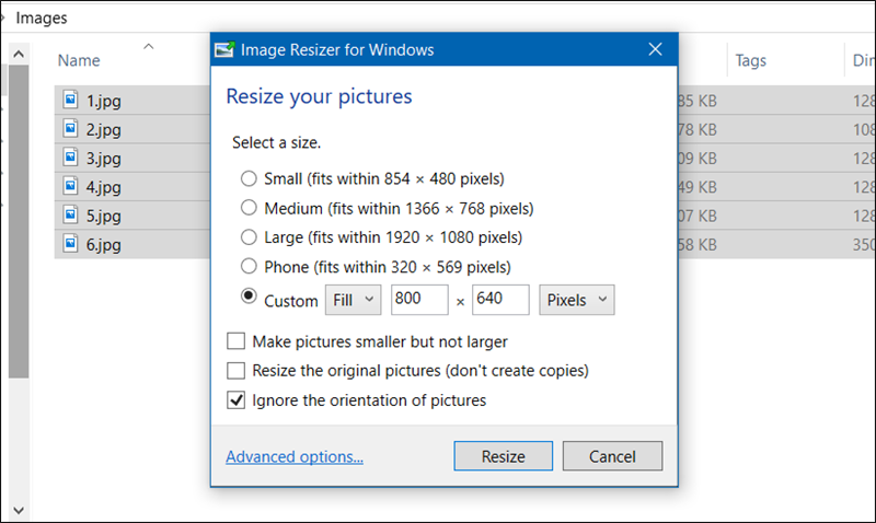برنامج تصغير مقاس الصور