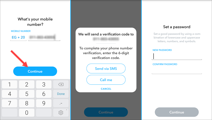 إعادة تعيين كلمة مرور سناب شات