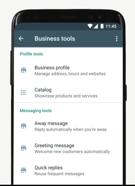 ضبط إعدادات واتساب الأعمال - Business Tools