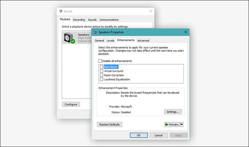 خاصية Bass Boost