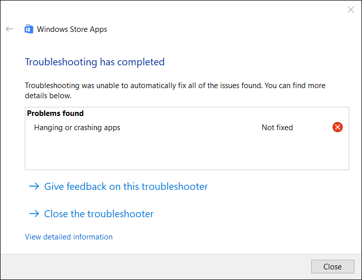 حل مشاكل تطبيقات ويندوز 10