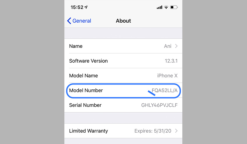 معرفة موديل الايفون