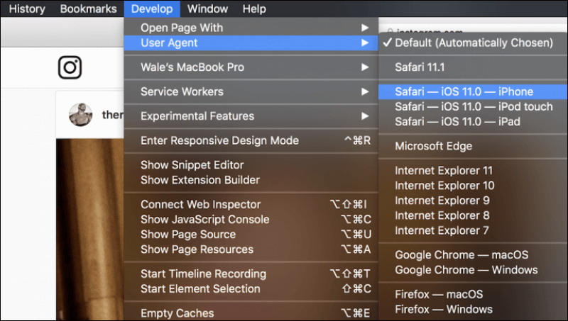 وكيل المُستخدم فى سفاري