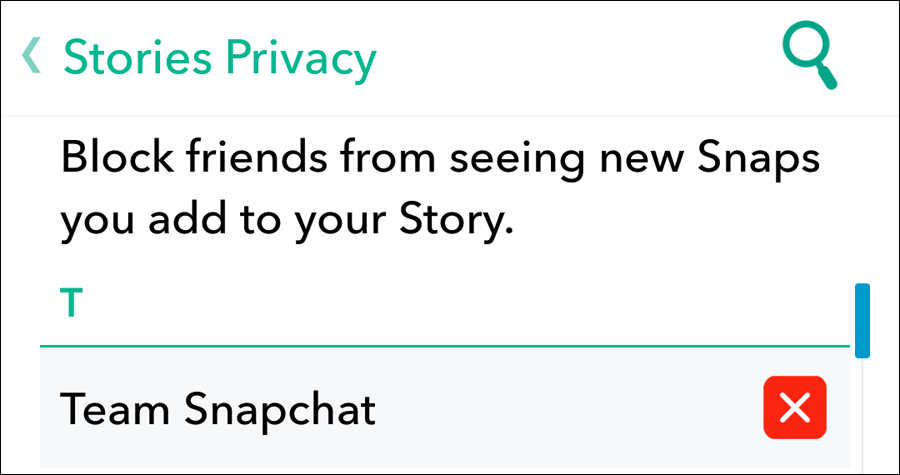 خصوصية القصص على سناب شات