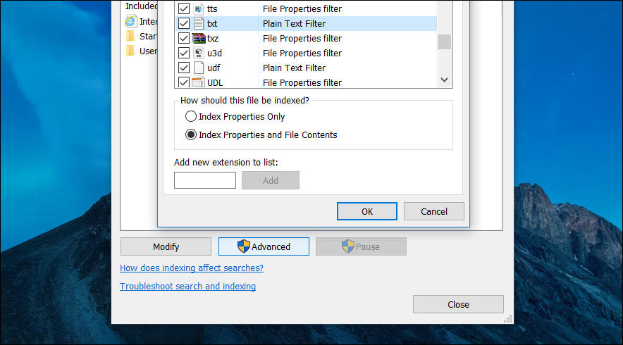 تفعيل البحث داخل محتوي الملفات