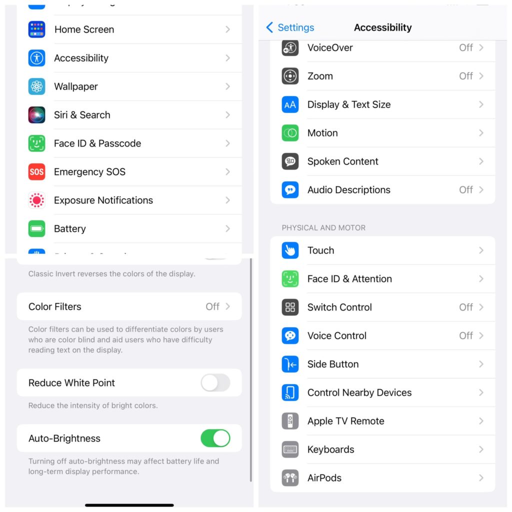وضع السطوع التلقائي لتقليل استهلاك البطارية في الايفون