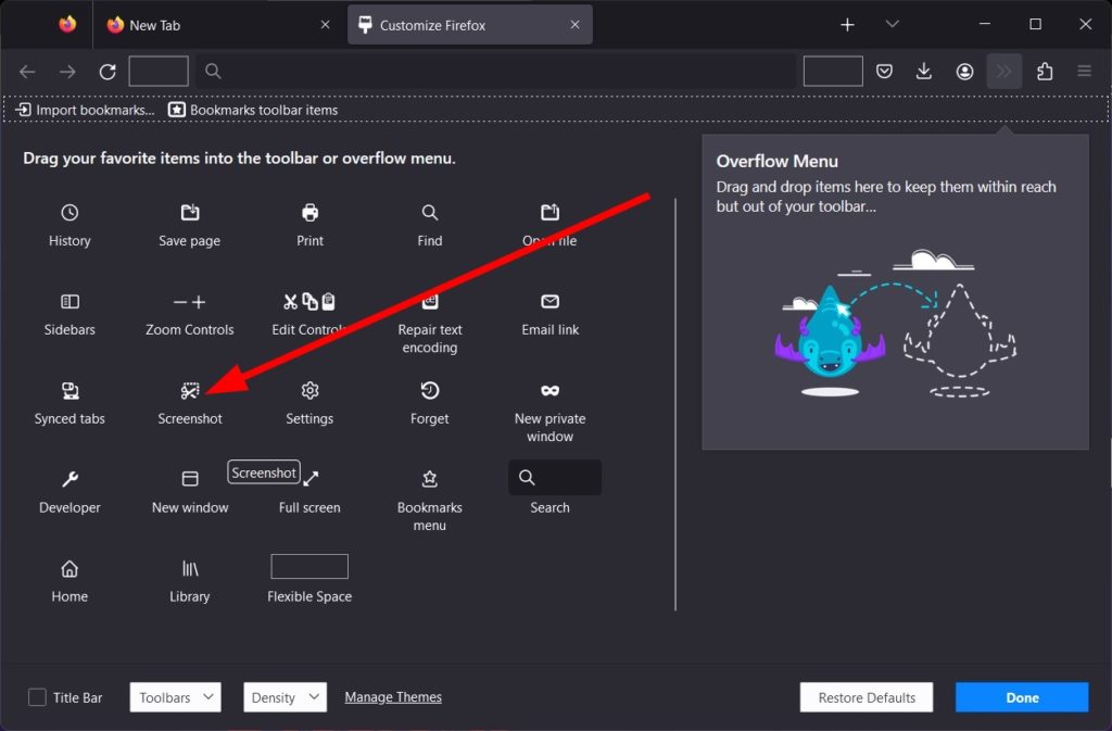 أداة مدمجة في متصفح فايرفوكس لتصوير لقطة شاشة قابلة للتمرير
