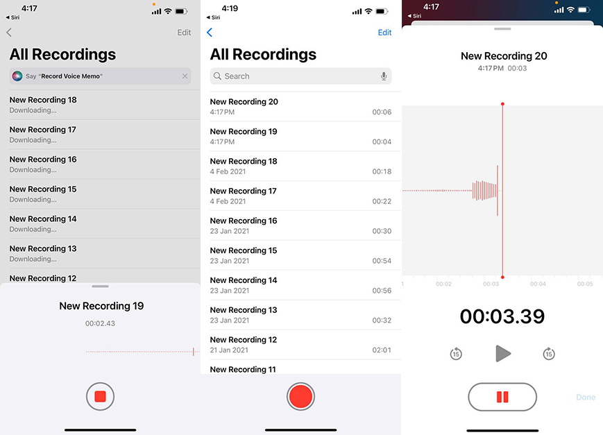 تسجيل مكالمات الايفون باستخدام Voice Memos