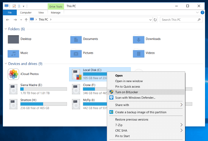 تشفير الملفات في ويندوز 10