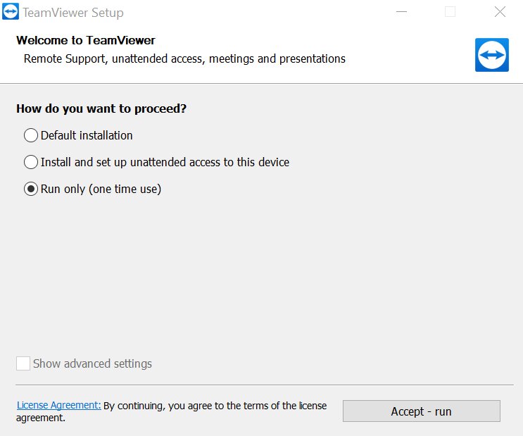 تهيئة تطبيق Team Viwer