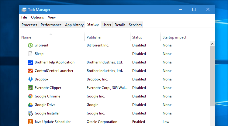 تسريع اقلاع ويندوز 10