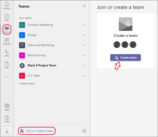 انشاء فريق microsoft teams