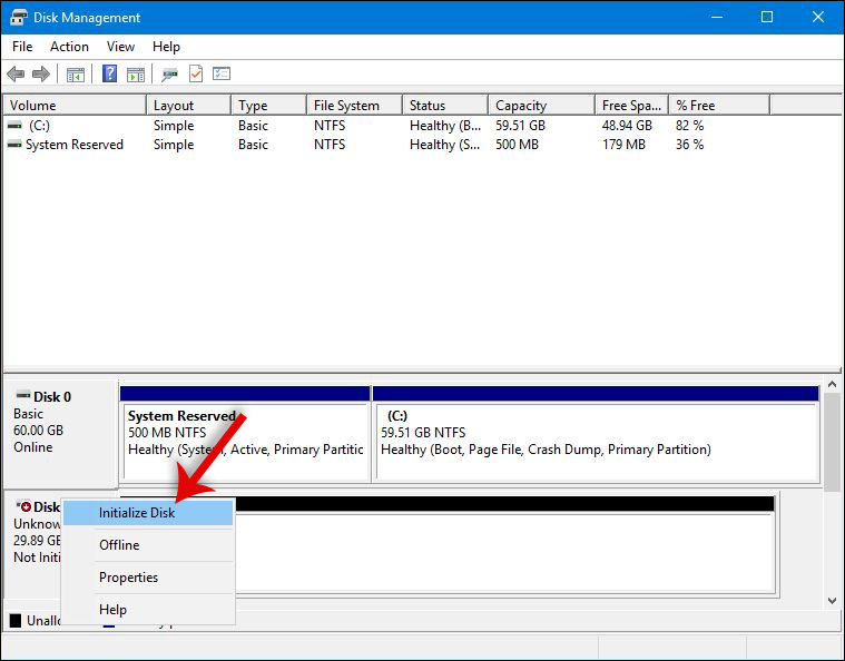 تهيئة القرص الصلب