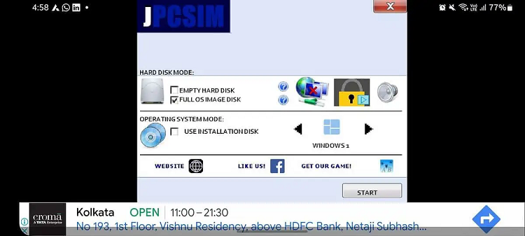 محاكي ويندوز للاندرويد JPCSIM