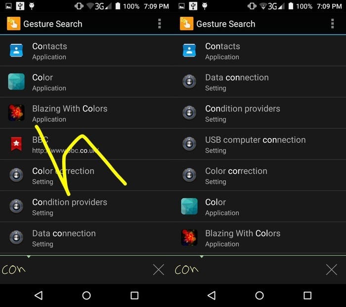 تطبيق Google Gesture Search