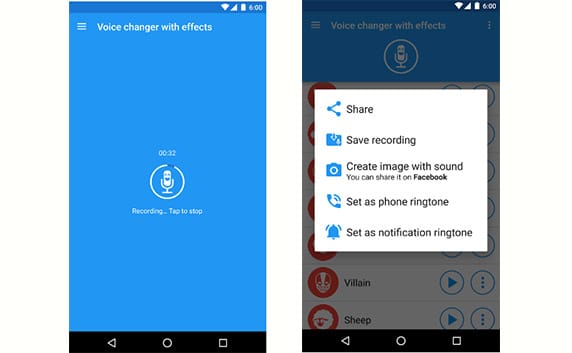 تغيير صوت المتصل Voice changer with effects