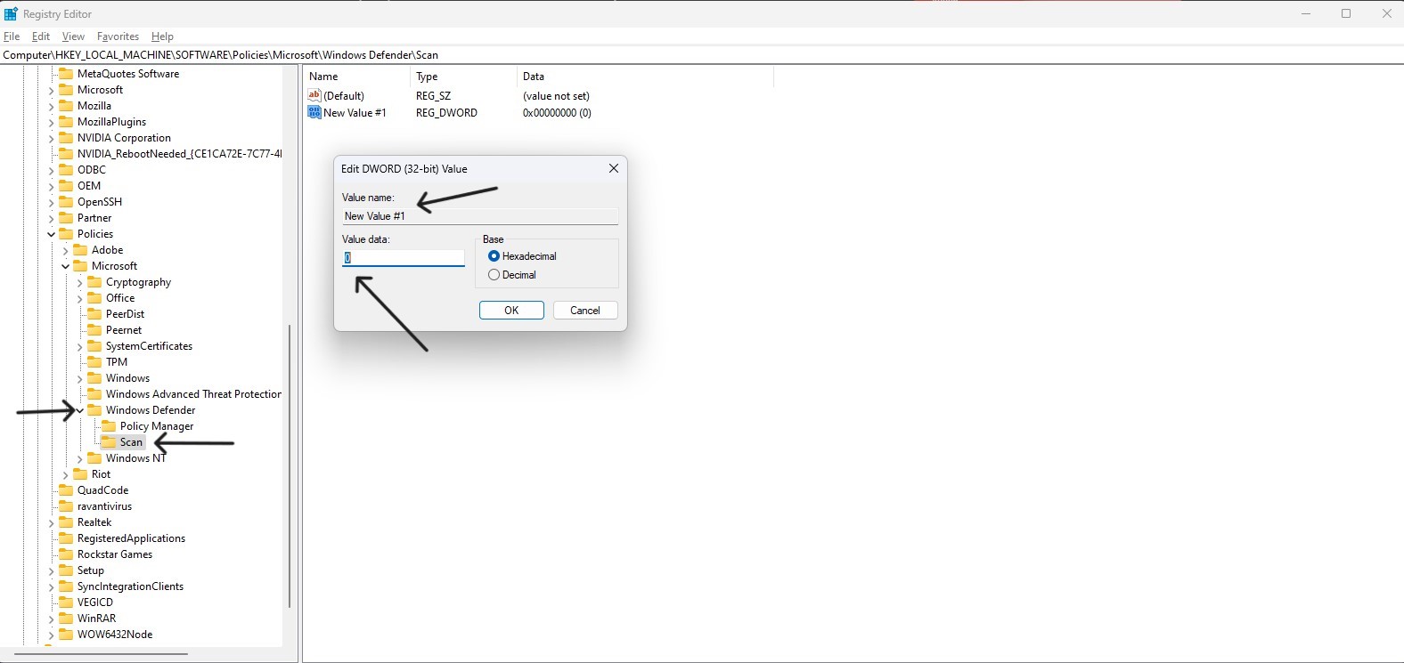 الريجيستري microsoft defender 1 فحص الفلاشة