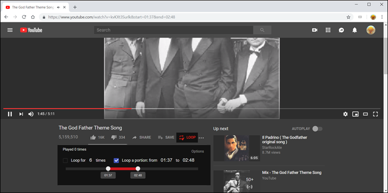 إضافة looper for YouTube