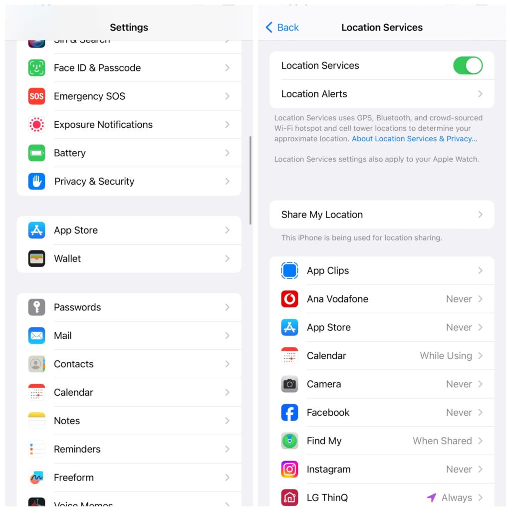 تعطيل خدمات الموقع الغير ضرورية