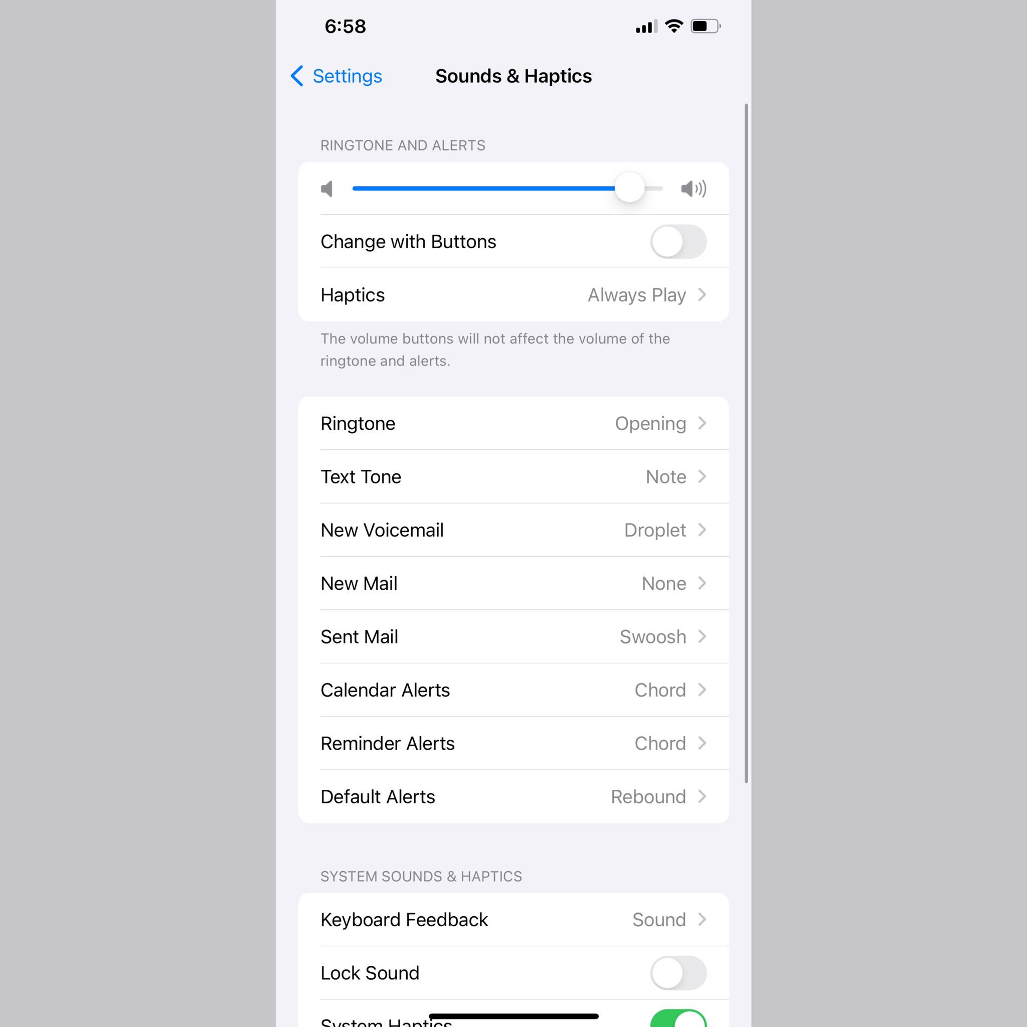 اختيار التطبيق الذي تريد تغيير النغمة الخاصة به