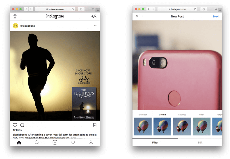 رفع الصور للانستقرام من سفاري