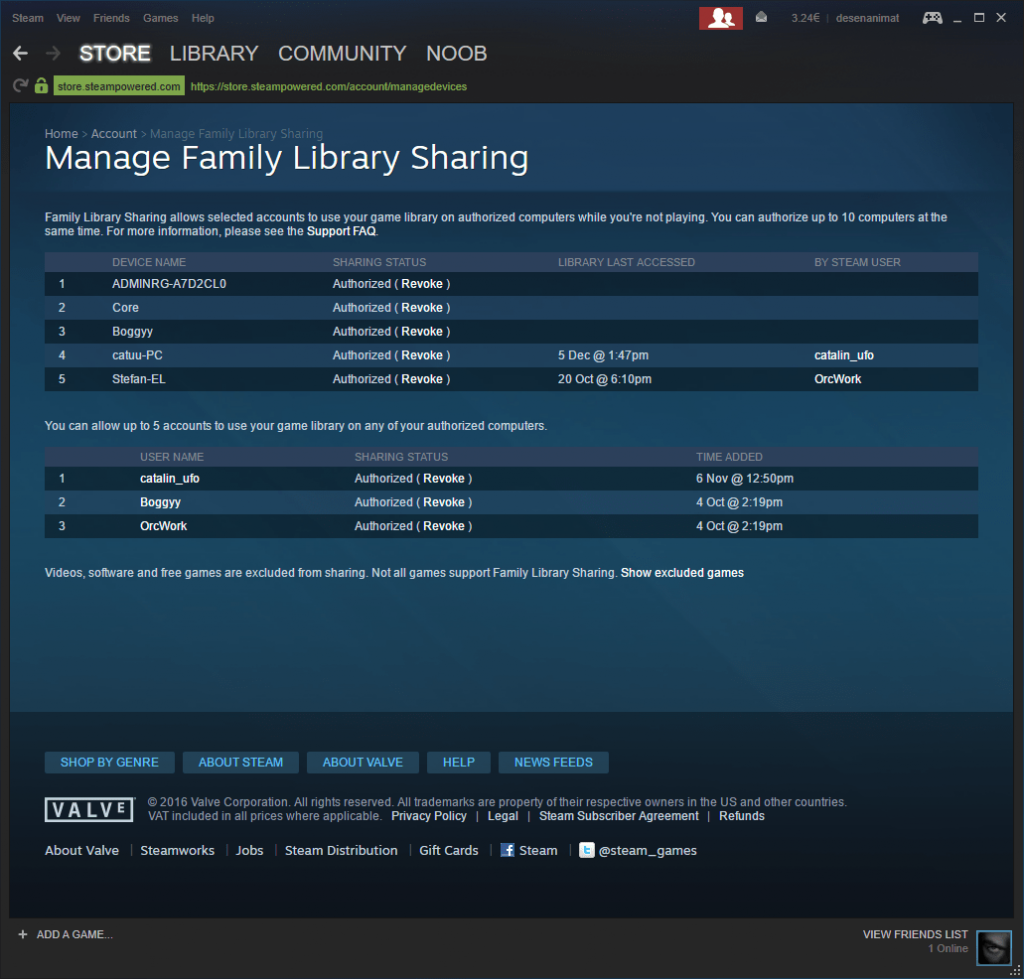 مشاركة العاب مع العائلة Steam Family