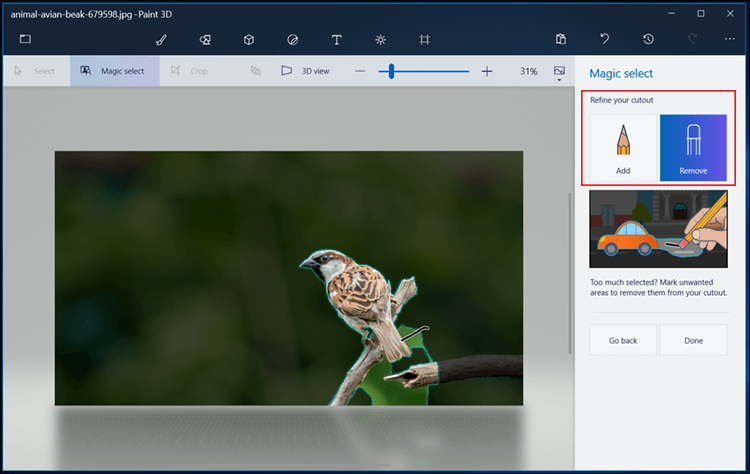 عزل الخلفية عن الصورة
