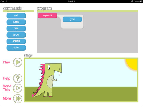 لعبة لتعلم البرمجة للطفل daisy-the-dinosaur