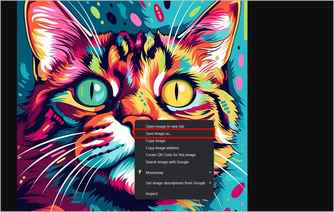حفظ صورة ميدجورني على الحاسوب