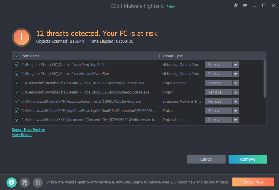 4.Threat Detection iobit malware