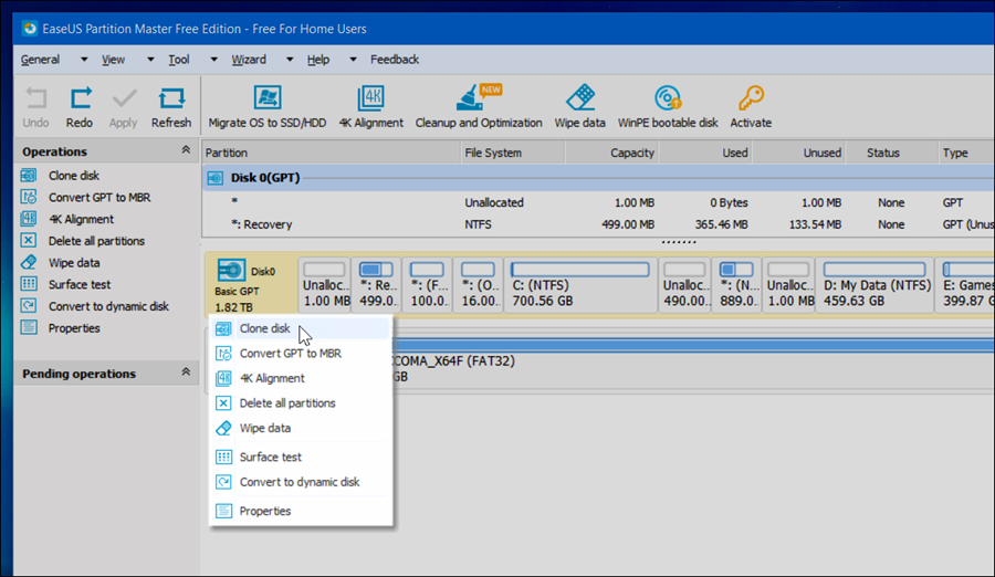 خيارات قائمة الكليك يمين