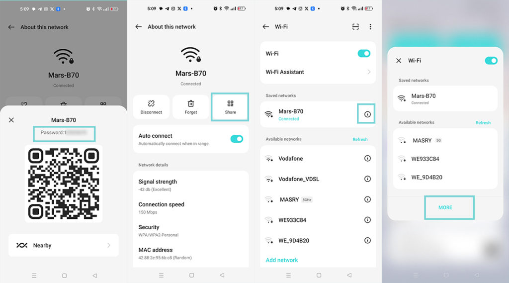 استعادة باسورد الواي فاي اندرويد