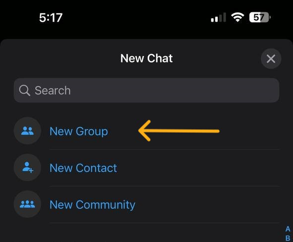 إنشاء مجموعة على الواتساب لمحادثة نفسك