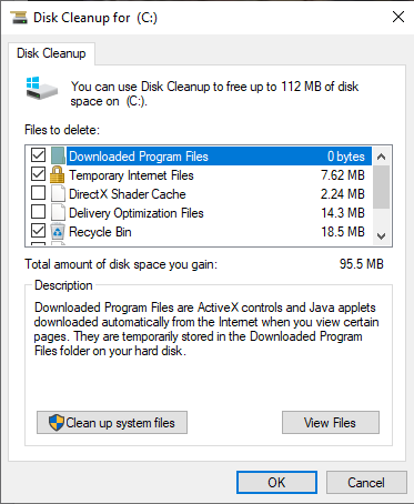 أداة Disk Cleanup لحذف بقايا ملفات ويندوز والتمب