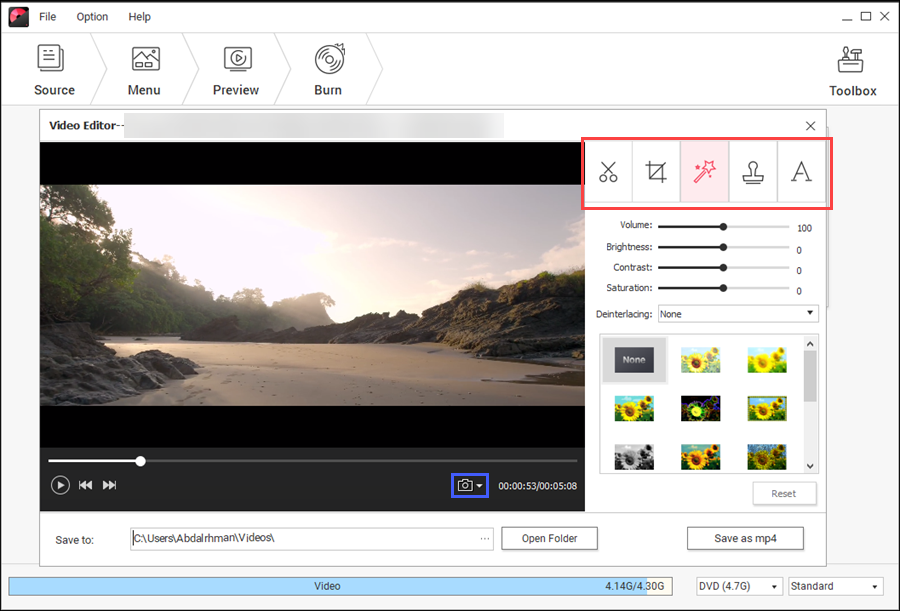 تحرير الفيديوهات بواسطة Wondershare DVD Creator