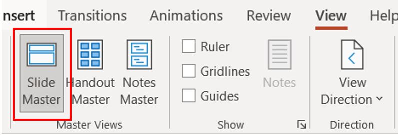 الشريحة الرئيسية (Slide Master)